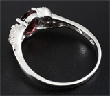 Изящное кольцо с родолитом гранатом Серебро 925