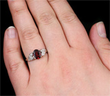 Изящное кольцо с родолитом гранатом Серебро 925