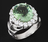 Великолепное кольцо с зеленым аметистом Серебро 925
