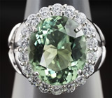 Великолепное кольцо с зеленым аметистом Серебро 925