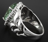 Великолепное кольцо с зеленым аметистом Серебро 925