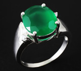 Кольцо с зеленым агатом Серебро 925