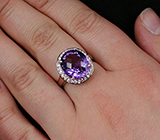 Превосходное кольцо с аметистом Серебро 925