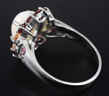 Кольцо с эфиопским опалом, гранатами и сапфирами Серебро 925