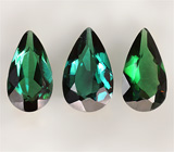 Набор из трех сине-зеленых турмалинов 0,8 карат 