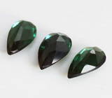 Набор из трех сине-зеленых турмалинов 0,8 карат 