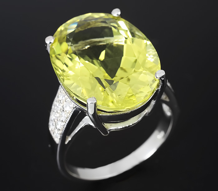 Кольцо с лимонным цитрином