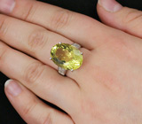 Кольцо с лимонным цитрином Серебро 925