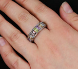 Оригинальное кольцо с самоцветами Серебро 925