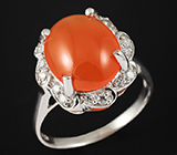 Элегантное кольцо с корнелианом Серебро 925