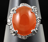 Элегантное кольцо с корнелианом Серебро 925