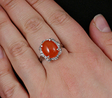 Элегантное кольцо с корнелианом Серебро 925