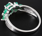 Изящное кольцо с изумрудами Серебро 925