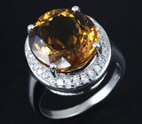 Превосходное кольцо с золотистым цитрином Серебро 925