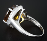Превосходное кольцо с золотистым цитрином Серебро 925