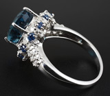 Кольцо с топазом и синими сапфирами Серебро 925