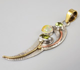 Кулон с эфиопским опалом и перидотами Серебро 925