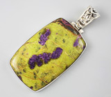 Кулон с серпентинитом с включением стихтита Серебро 925