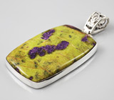 Кулон с серпентинитом с включением стихтита Серебро 925