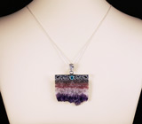 Кулон со слайсом друзы аметиста, кварца и флюорита Серебро 925