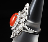 Превосходное кольцо с ярко-оранжевым агатом Серебро 925