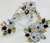 Комплект с самоцветами Серебро 925