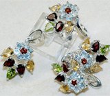 Комплект с самоцветами Серебро 925