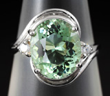 Прелестное кольцо с зеленым аметистом Серебро 925