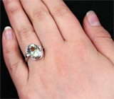 Прелестное кольцо с зеленым аметистом Серебро 925