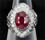 Стильное кольцо с рубином Серебро 925