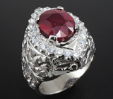 Стильное кольцо с рубином Серебро 925