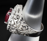 Стильное кольцо с рубином Серебро 925