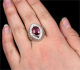 Стильное кольцо с рубином Серебро 925