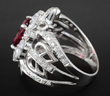 Кольцо с превосходным ярко-розовым турмалином Серебро 925