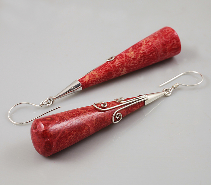 Серьги с кораллом