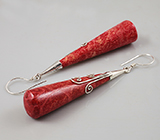 Серьги с кораллом Серебро 925