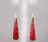 Серьги с кораллом Серебро 925
