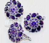 Роскощный комплект с аметистами Серебро 925