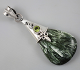 Кулон с серафинитом и перидотом Серебро 925