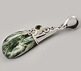 Кулон с серафинитом и перидотом Серебро 925