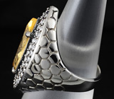 Превосходное кольцо с золотистым цитрином Серебро 925