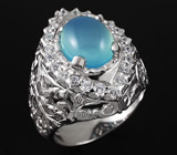 Кольцо с голубым халцедоном Серебро 925