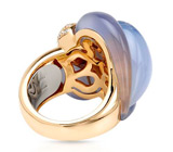 Кольцо от "Oro Trend" с иолитом, халцедоном и бриллиантами Золото