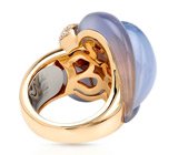 Кольцо от "Oro Trend" с иолитом, халцедоном и бриллиантами