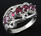 Изысканное кольцо с родолитами гранатами Серебро 925