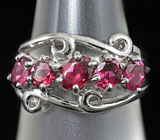 Изысканное кольцо с родолитами гранатами Серебро 925