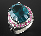 Кольцо с флюоритом и розовыми сапфирами Серебро 925