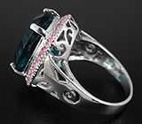 Кольцо с флюоритом и розовыми сапфирами Серебро 925