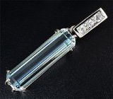 Кулон с аквамарином и бесцветными сапфирами Серебро 925