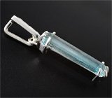 Кулон с аквамарином и бесцветными сапфирами Серебро 925